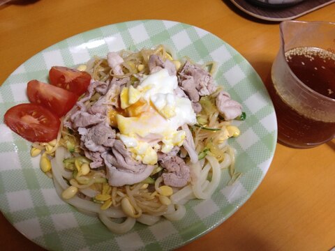 豆もやしの冷しゃぶうどん